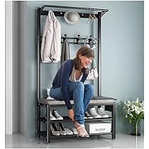 コートハットラックシェルフシューズベンチ洋服バッグハンガー収納ホルダー 51f7xzmftnL._AC_UL210_SR210,